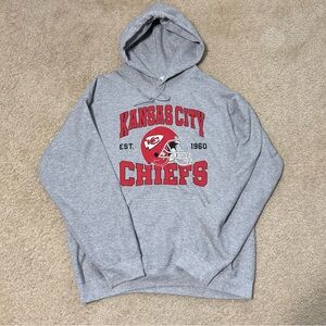 NFL Kansas City Chiefs Gray Hoodie with Red Team Logo